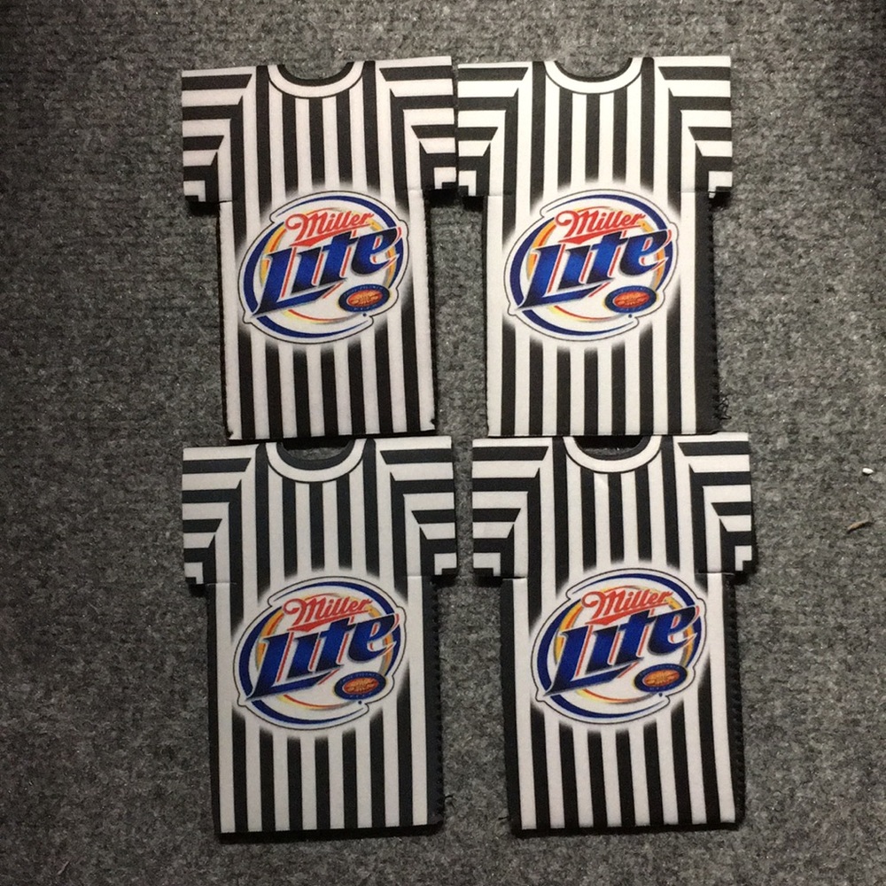 Lot of 4 Miller Lite Referee Beer Bottle Coozies
